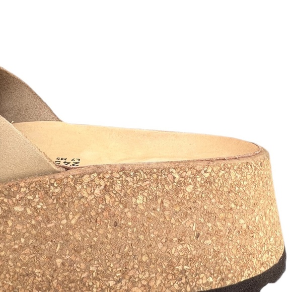NWOT Birkenstock Women's Tan Papillio By Almina Platform Wedges Sandal, Size 7.5 - Picture 10 of 11